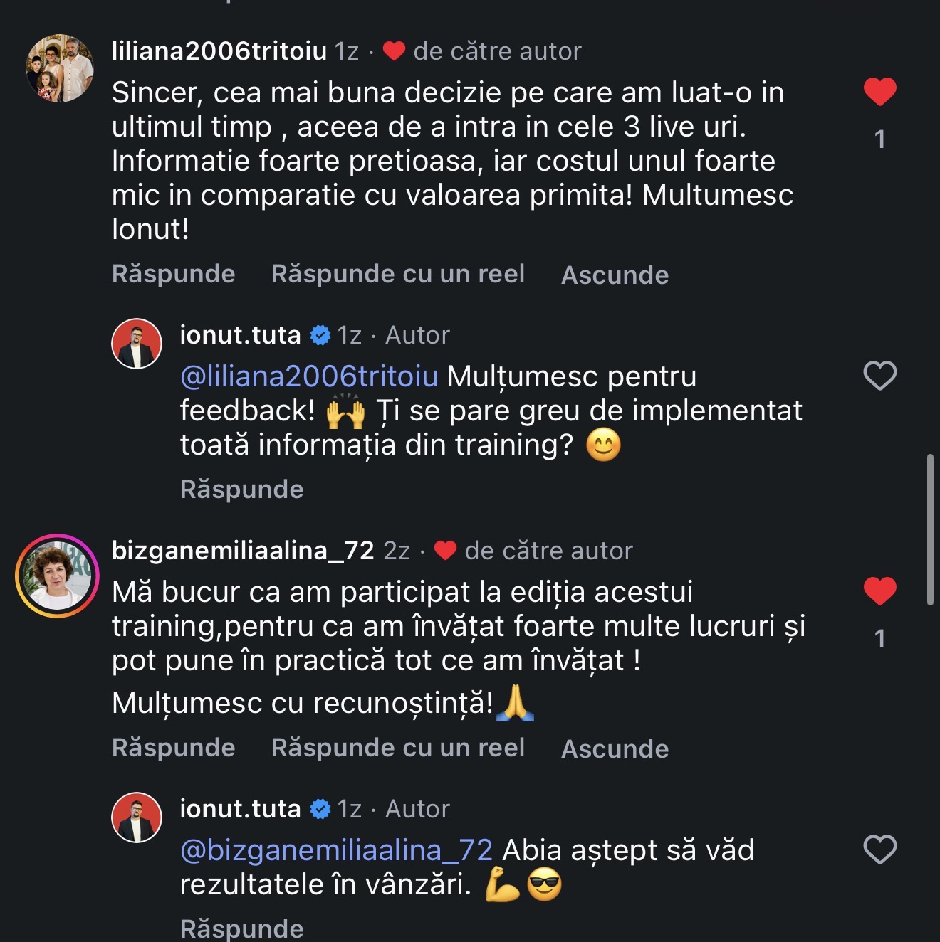 Recenzie participant la trainingul Brandprenor LIVE 5